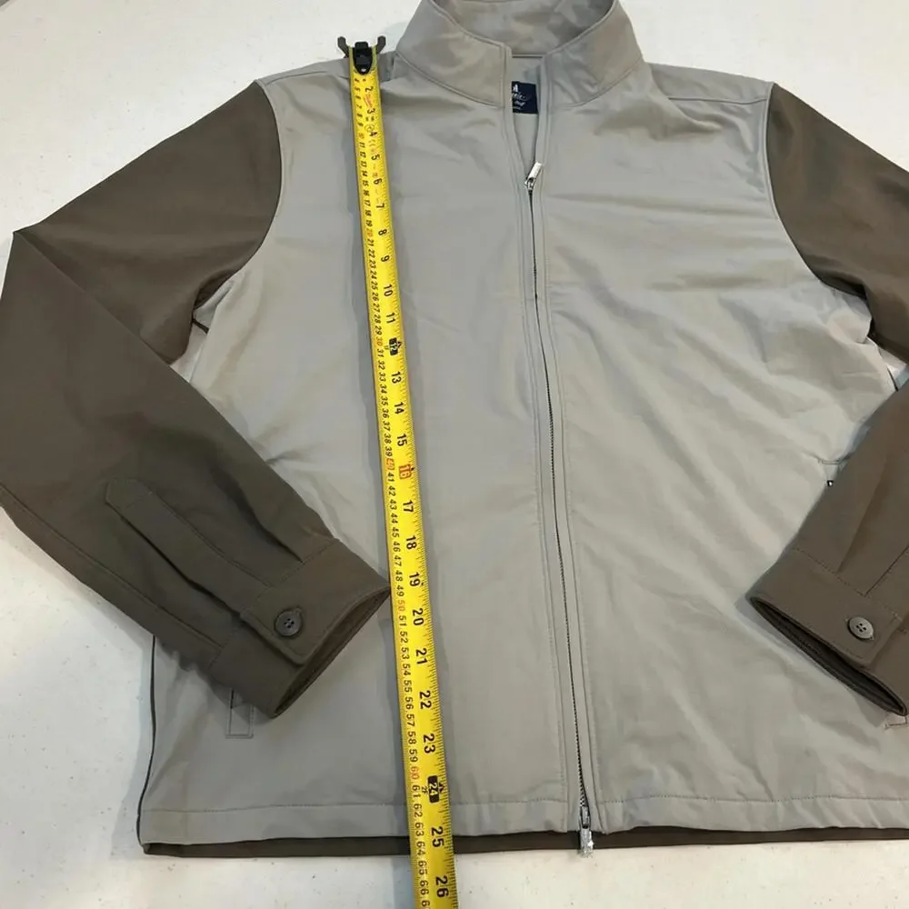Johnnie-O Milano Water Repellent Zip Jacket Khaki NWOT $348 Brown Tan Small